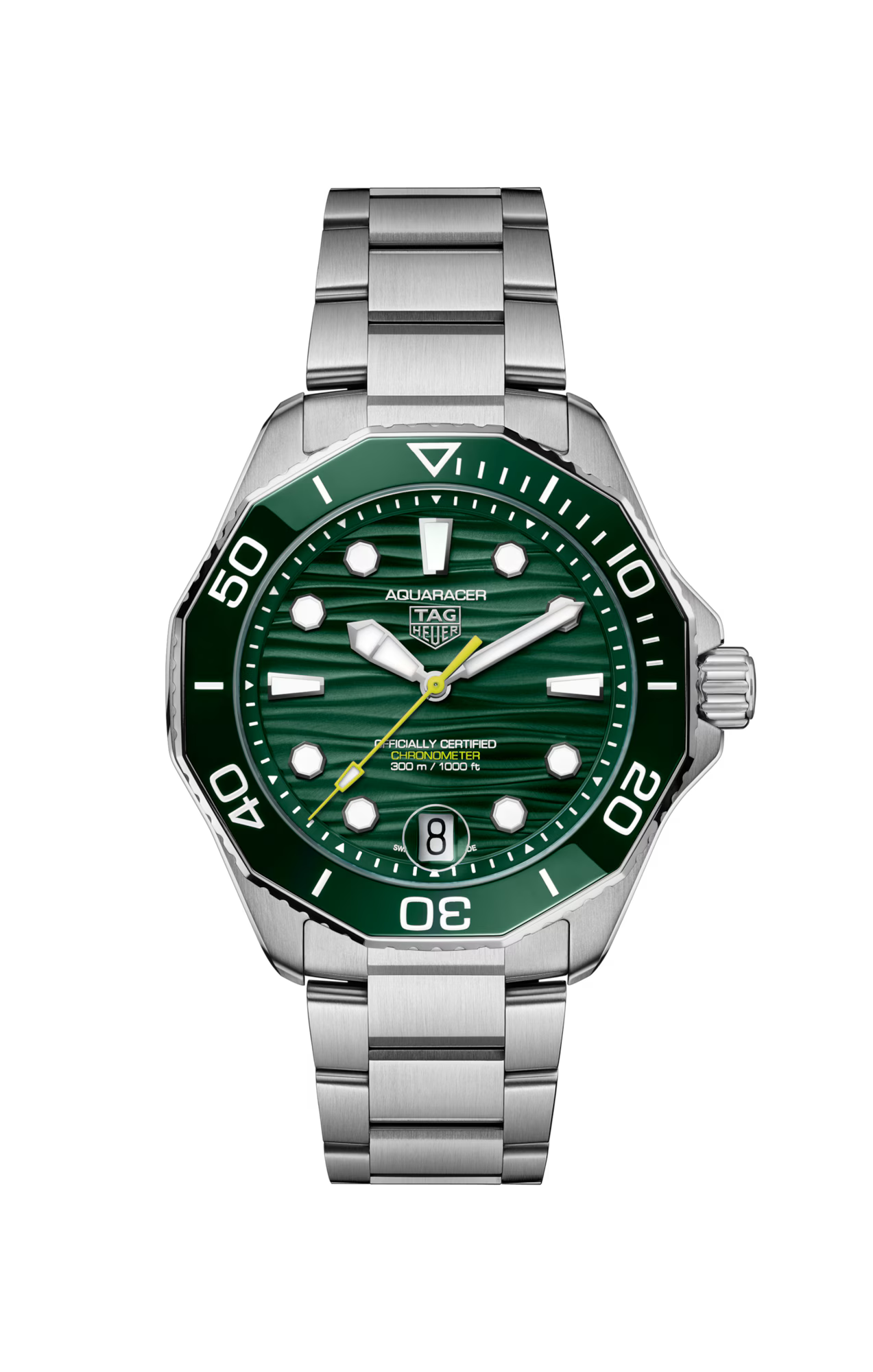 TAG Heuer Aquaracer Professional 300 Date Automatico Swiss Made 42 mm acciaio quadrante verde Calibre TH31-00 COSC WBP5116.BA0013