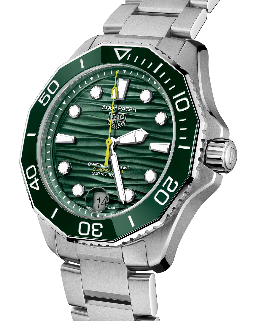 TAG Heuer Aquaracer Professional 300 Date Automatico Swiss Made 42 mm acciaio quadrante verde Calibre TH31-00 COSC WBP5116.BA0013