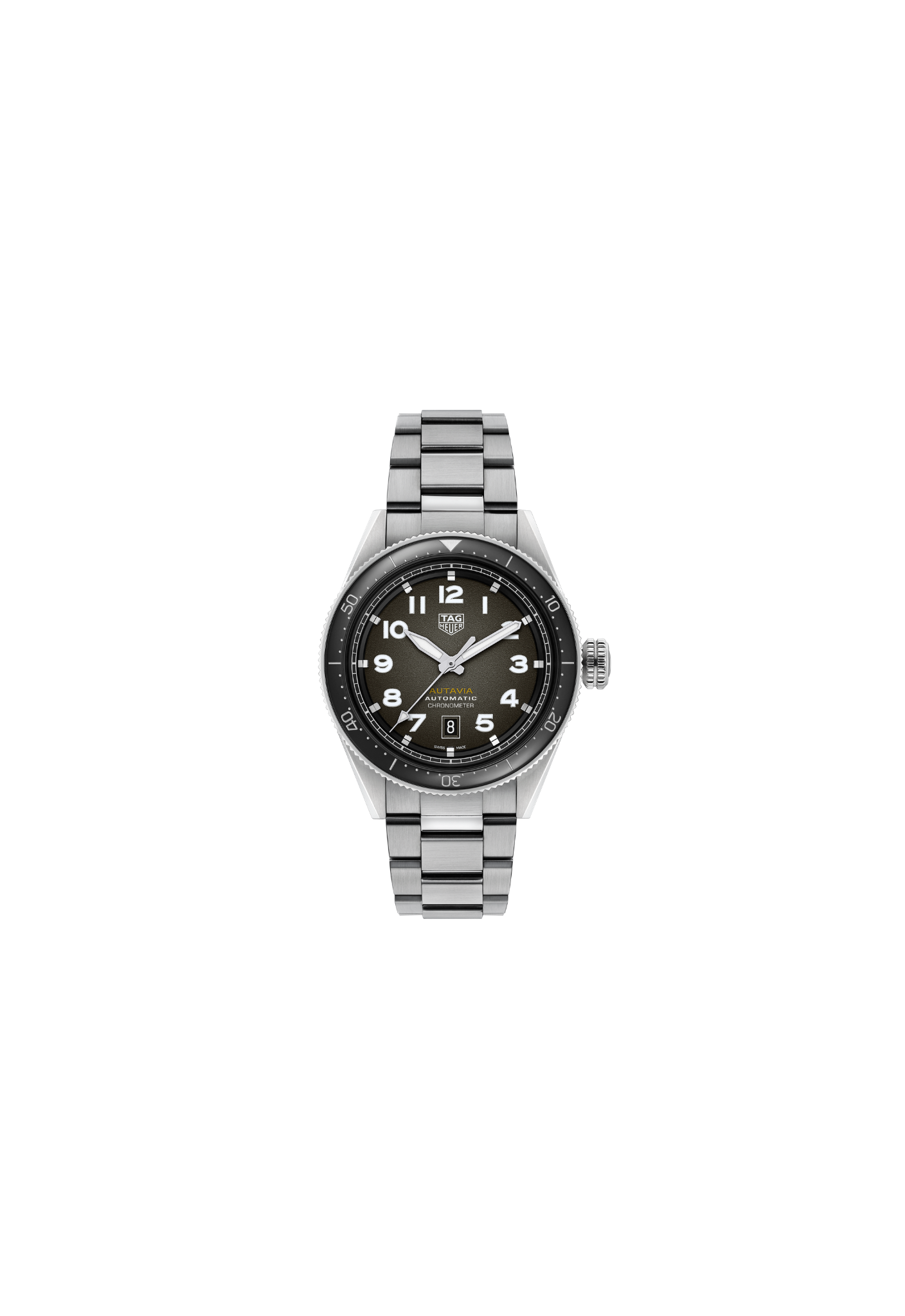 TAG Heuer Autavia automatico nero 42mm acciaio Swiss Made WBE5114.EB0173 quadrante fumé lunetta ceramica