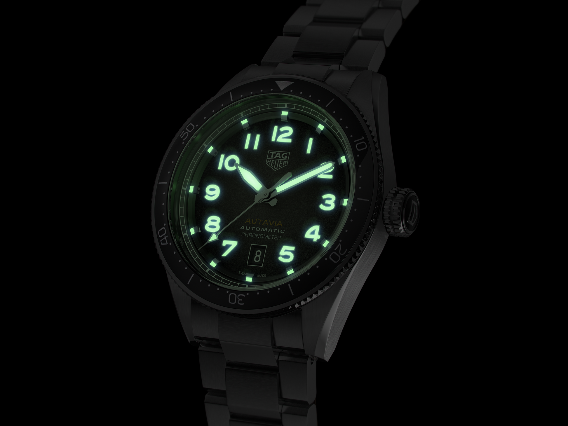 TAG Heuer Autavia automatico nero 42mm acciaio Swiss Made WBE5114.EB0173 quadrante fumé lunetta ceramica