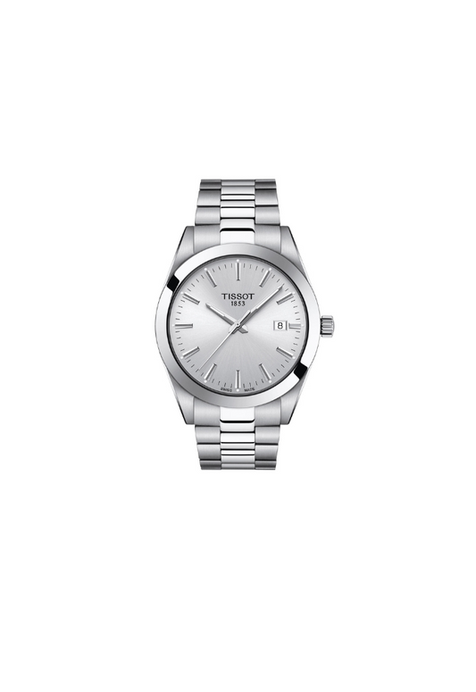 Orologio Tissot Gentleman T1274101103100 uomo quarzo bianco, vetro zaffiro, cassa acciaio 40 mm
