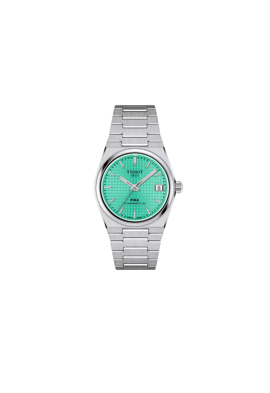 Tissot PRX 35mm – Automatico Swiss Made, Quadrante Verde Acqua, Acciaio – Ref. T137.207.11.091.01