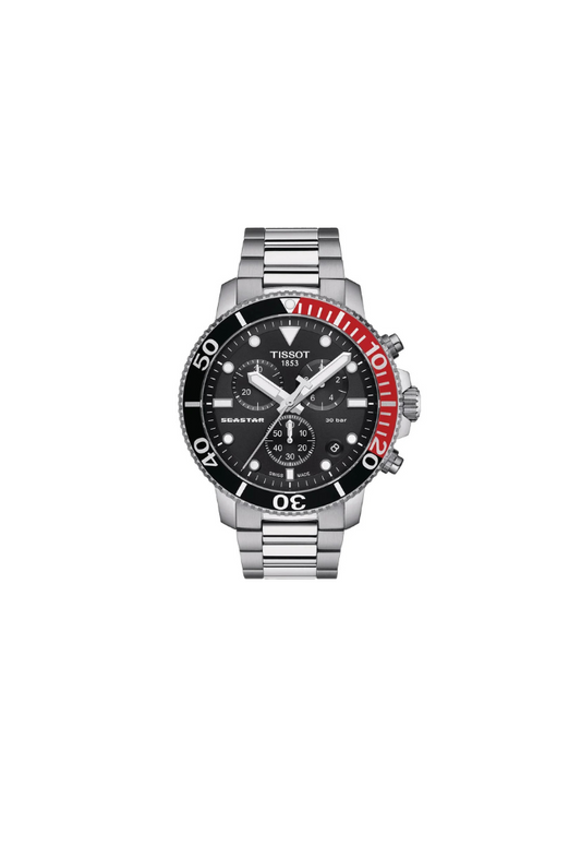 Tissot Seastar 1000 Chronograph Quarzo Swiss Made Acciaio Quadrante Nero 45,5mm Ref. T120.417.11.051.01