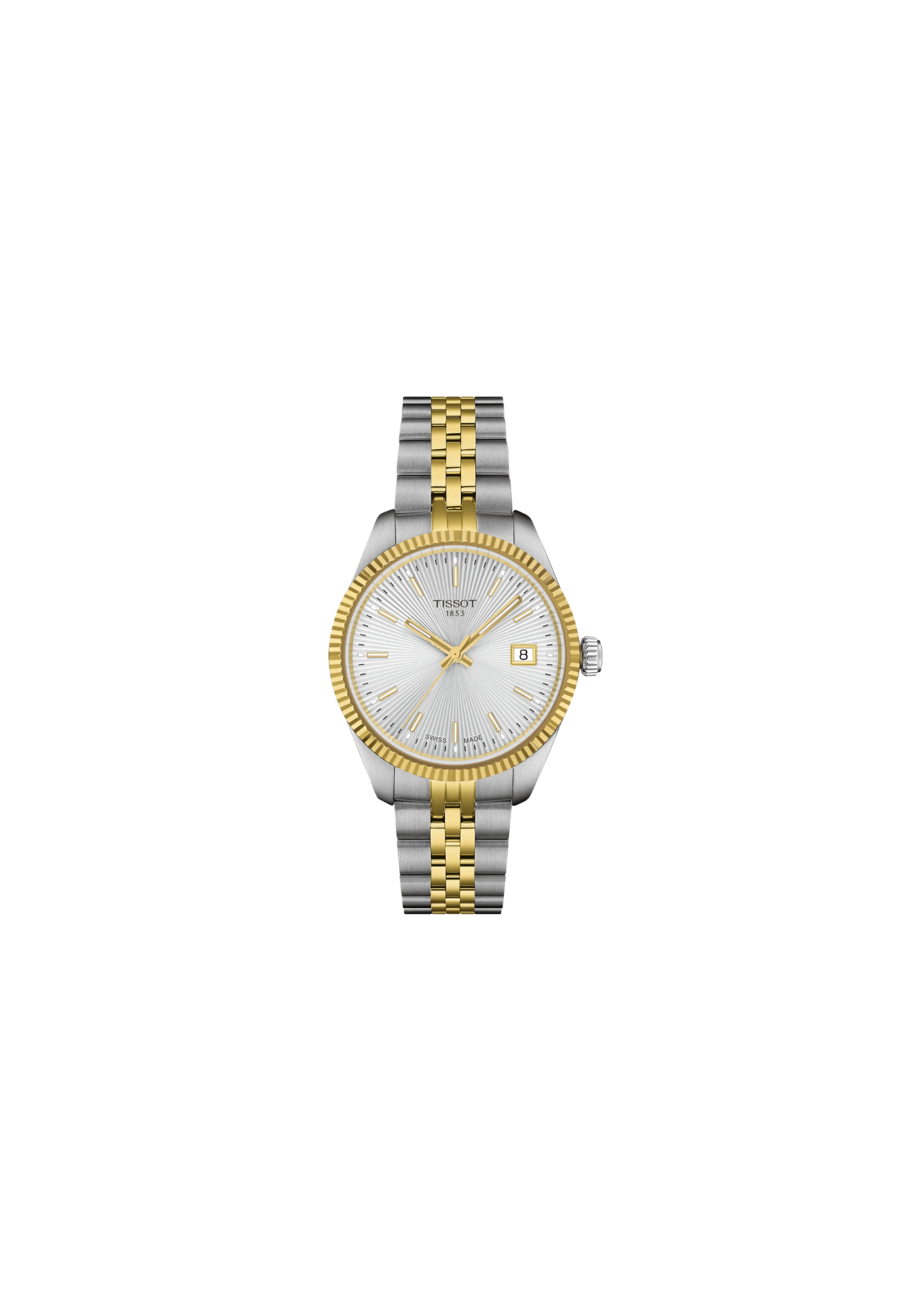 Tissot Ballade 34mm quarzo Swiss Made quadrante argento acciaio e oro T156.210.22.031.00