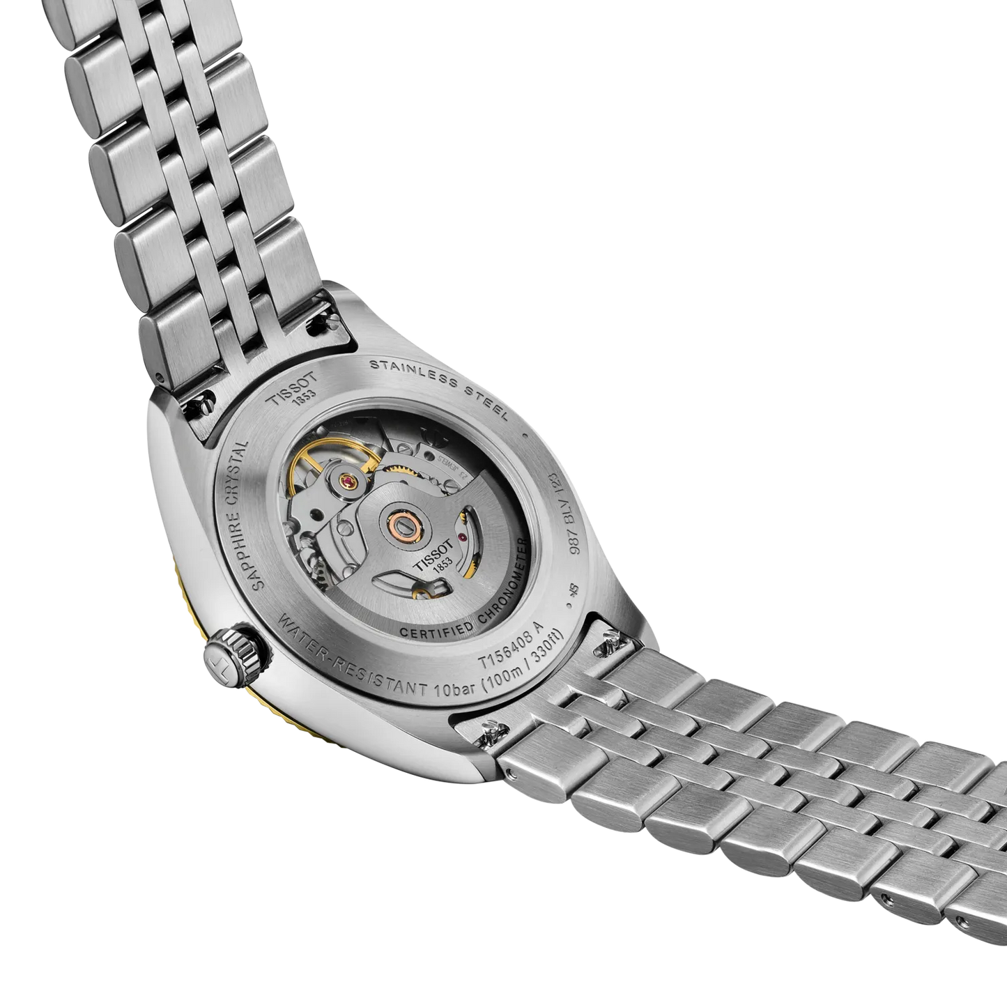 Tissot Ballade COSC Automatic Swiss Made Argento/Oro 39mm T156.408.22.033.00 – orologio uomo bicolore, movimento Powermatic 80 certificato COSC, quadrante argento, vetro zaffiro antigraffio, fondello a vista, bracciale PVD oro.