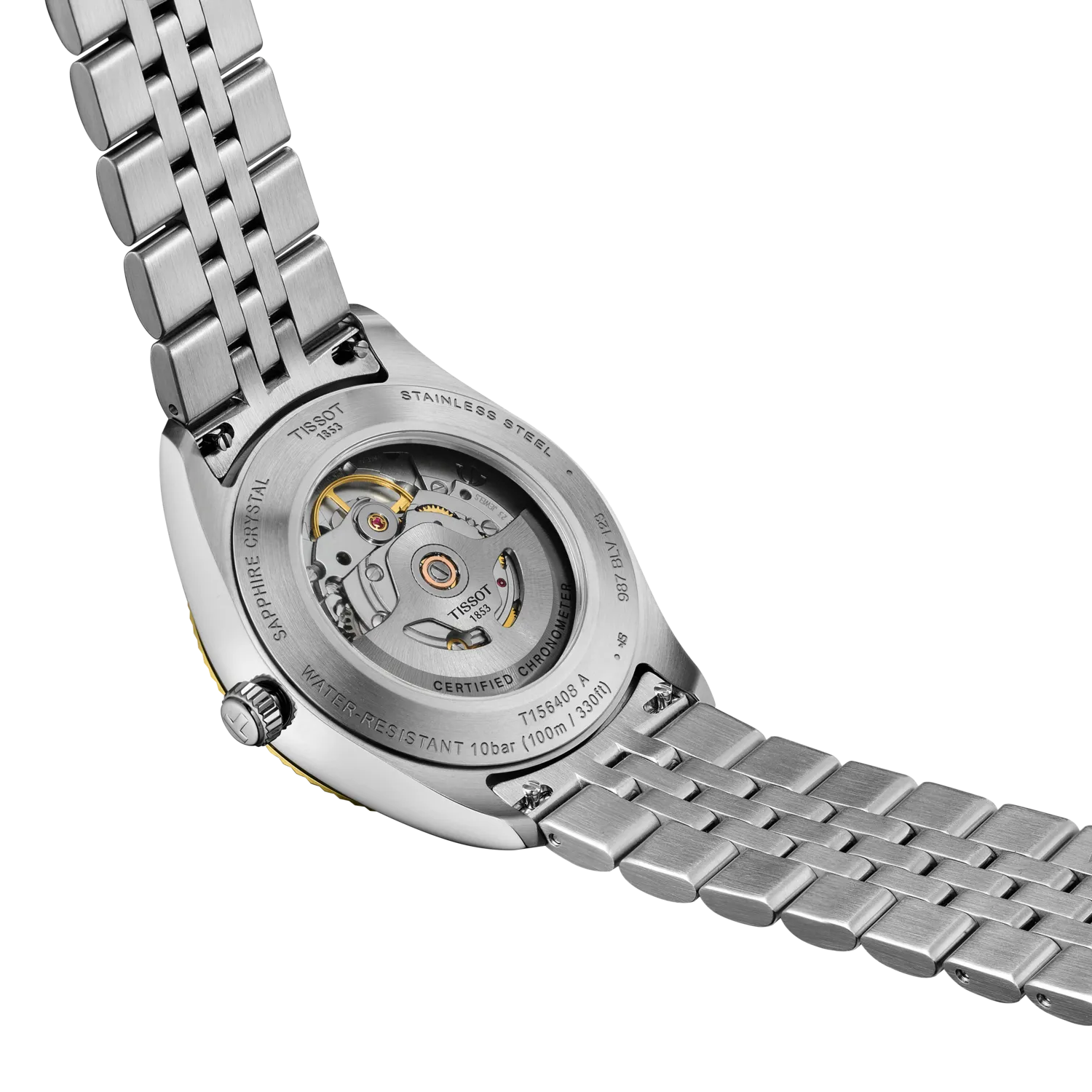 Tissot Ballade COSC Automatic Swiss Made Argento/Oro 39mm T156.408.22.033.00 – orologio uomo bicolore, movimento Powermatic 80 certificato COSC, quadrante argento, vetro zaffiro antigraffio, fondello a vista, bracciale PVD oro.