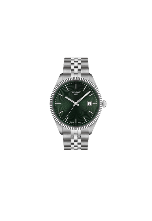 Orologio Tissot Ballade 40mm con quadrante verde soleil e bracciale in acciaio, movimento al quarzo Swiss Made