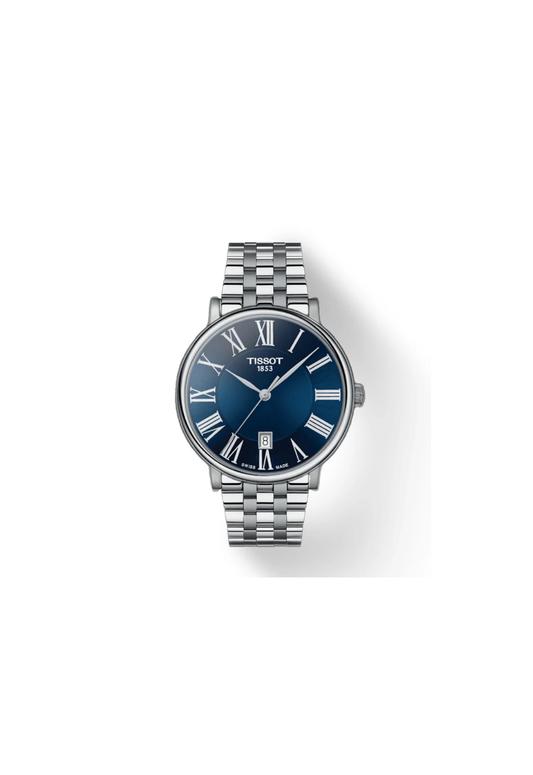 Tissot Carson Premium T122.410.11.043.00 orologio quarzo Swiss Made quadrante blu 40mm acciaio vetro zaffiro