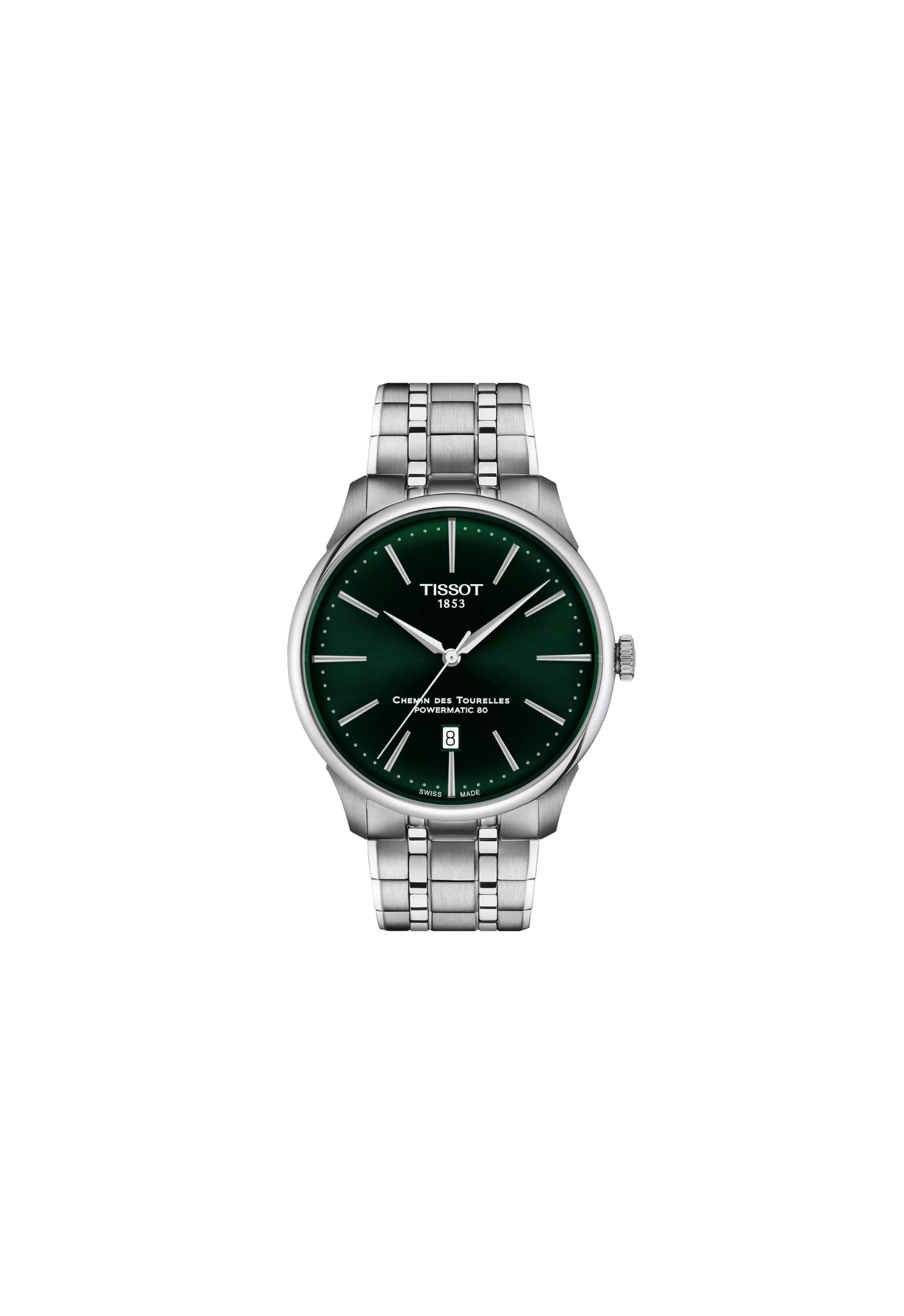 Tissot Chemin Des Tourelles Automatico Swiss Made Verde 42mm T139.407.11.091.00 con quadrante verde, movimento automatico, riserva 80 ore e vetro zaffiro.