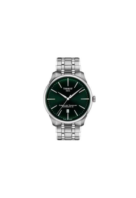 Tissot Chemin Des Tourelles Automatico Swiss Made Verde 42mm T139.407.11.091.00 con quadrante verde, movimento automatico, riserva 80 ore e vetro zaffiro.