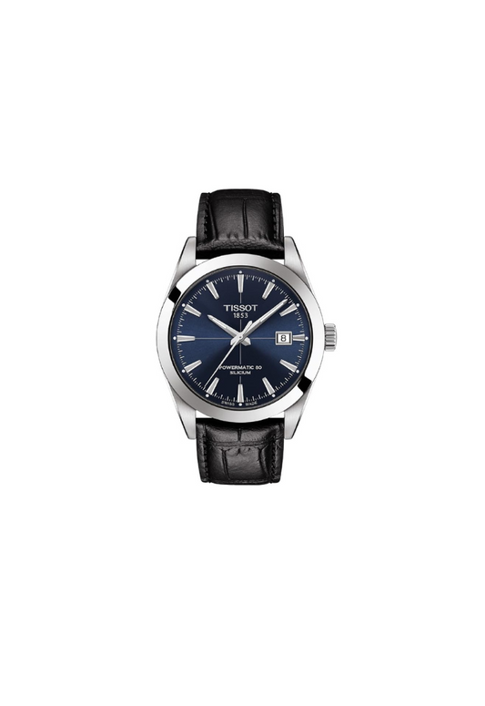 Tissot Gentleman T127.407.16.041.01 orologio automatico Swiss Made 40mm quadrante blu soleil cinturino pelle nera

