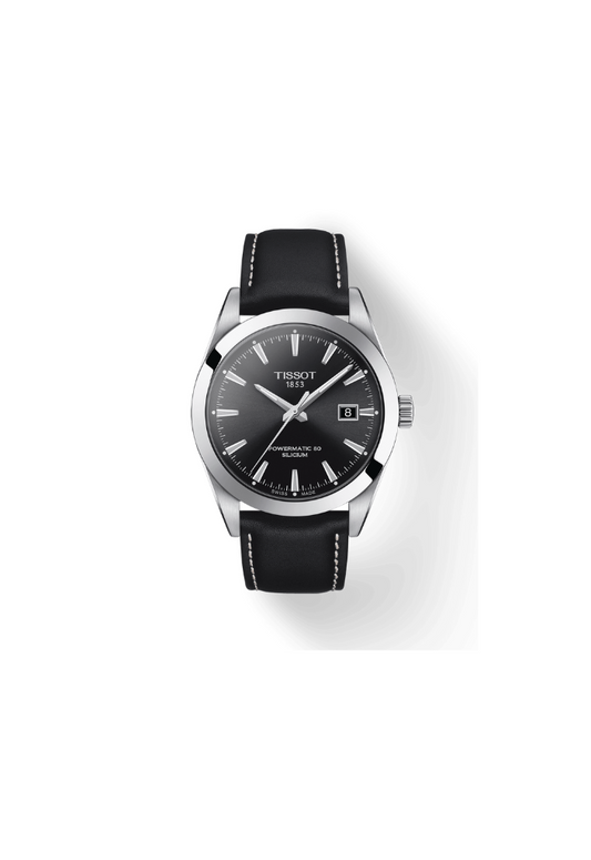 Tissot Gentleman Powermatic 80 Silicium T127.407.16.051.00 – Orologio automatico Swiss Made, 40mm, quadrante nero, cinturino pelle nera, fondello a vista, spirale in silicio.

