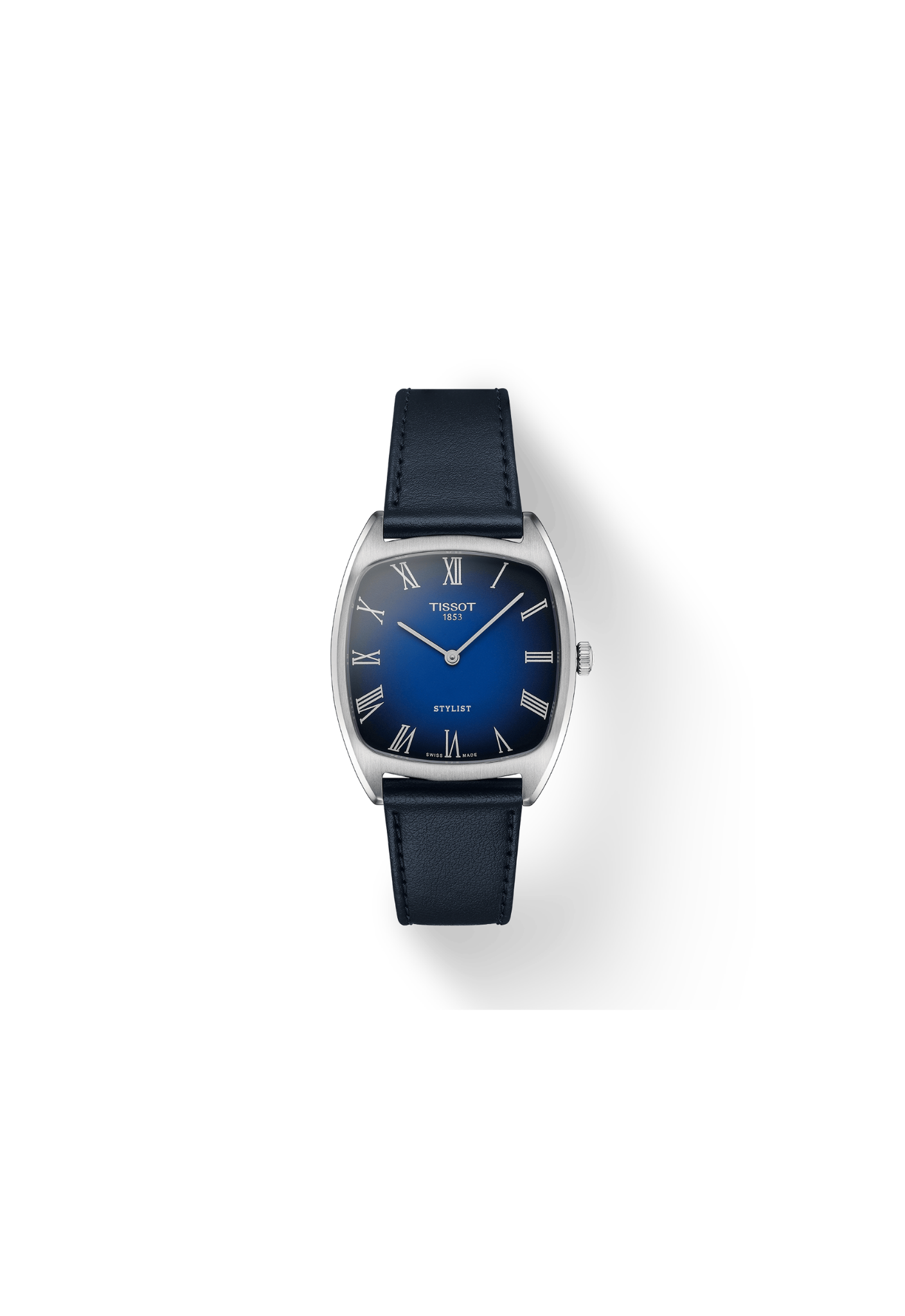 Tissot Heritage Contemporary T159.909.16.043.00 orologio quadrato Swiss Made vintage sportivo con quadrante blu sfumato numeri romani vetro zaffiro e cinturino in pelle blu