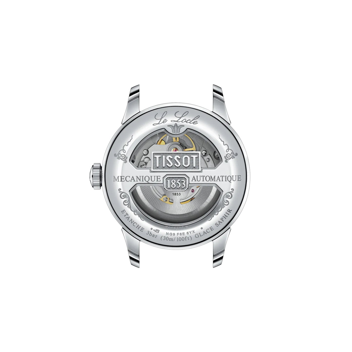 Tissot Le Locle Automatic Swiss Made 39.3mm Argento con cinturino in pelle – Codice T006.407.16.033.00, movimento automatico, vetro zaffiro, fondello trasparente