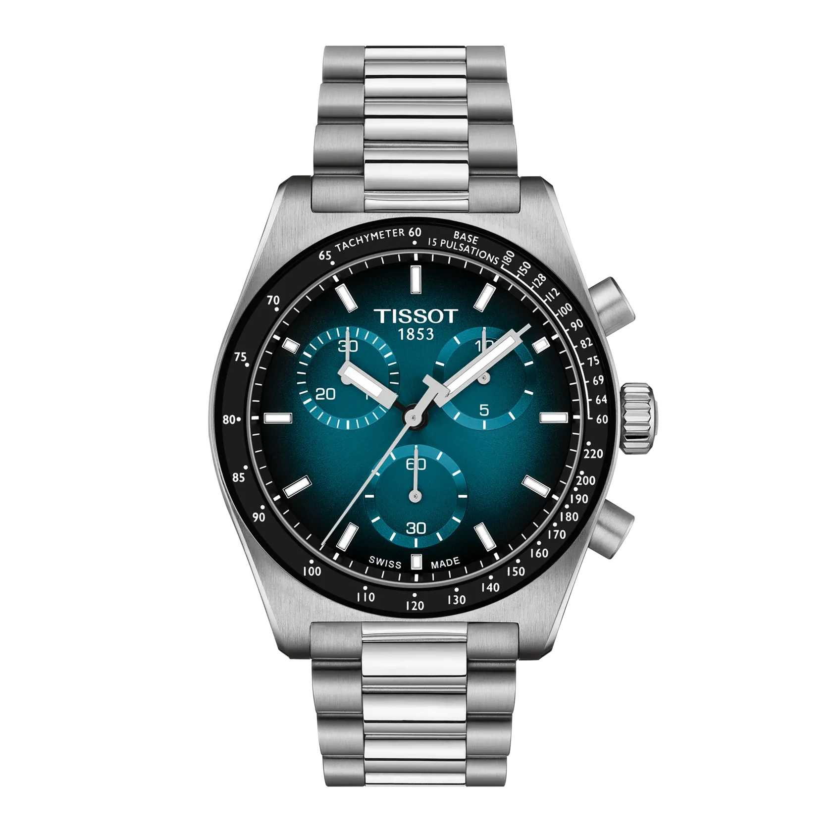 Tissot PR516 Chronograph Quarzo Swiss Made Blu Sfumato 40mm T149.417.11.041.01 con cassa in acciaio 316L, vetro zaffiro e Super-LumiNova®