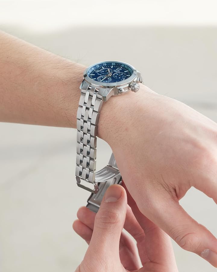 Tissot PRC 200 Chronograph Quartz Swiss Made Blue Dial 43mm T114.417.11.047.00 orologio acciaio uomo