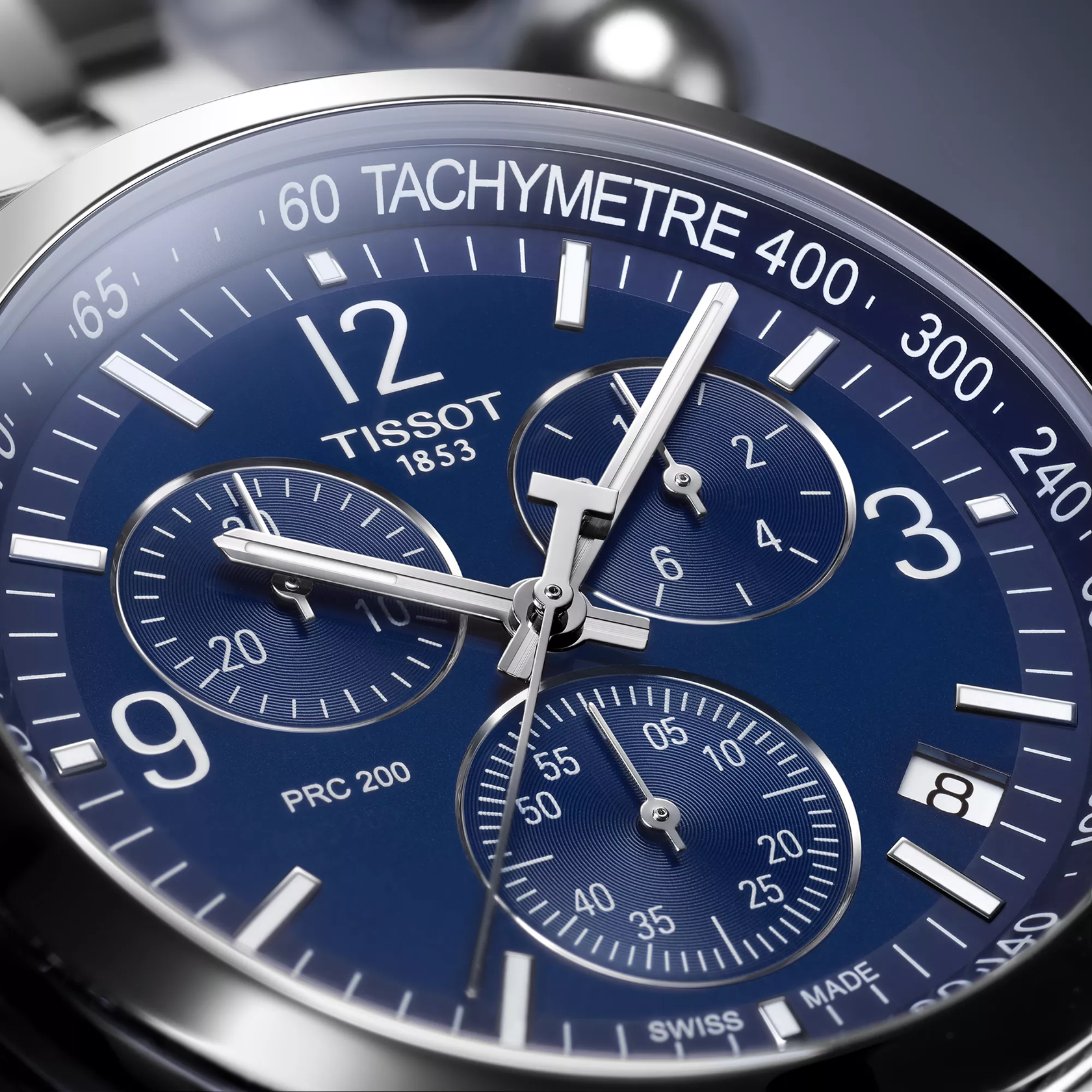 Tissot PRC 200 Chronograph Quartz Swiss Made Blue Dial 43mm T114.417.11.047.00 orologio acciaio uomo
