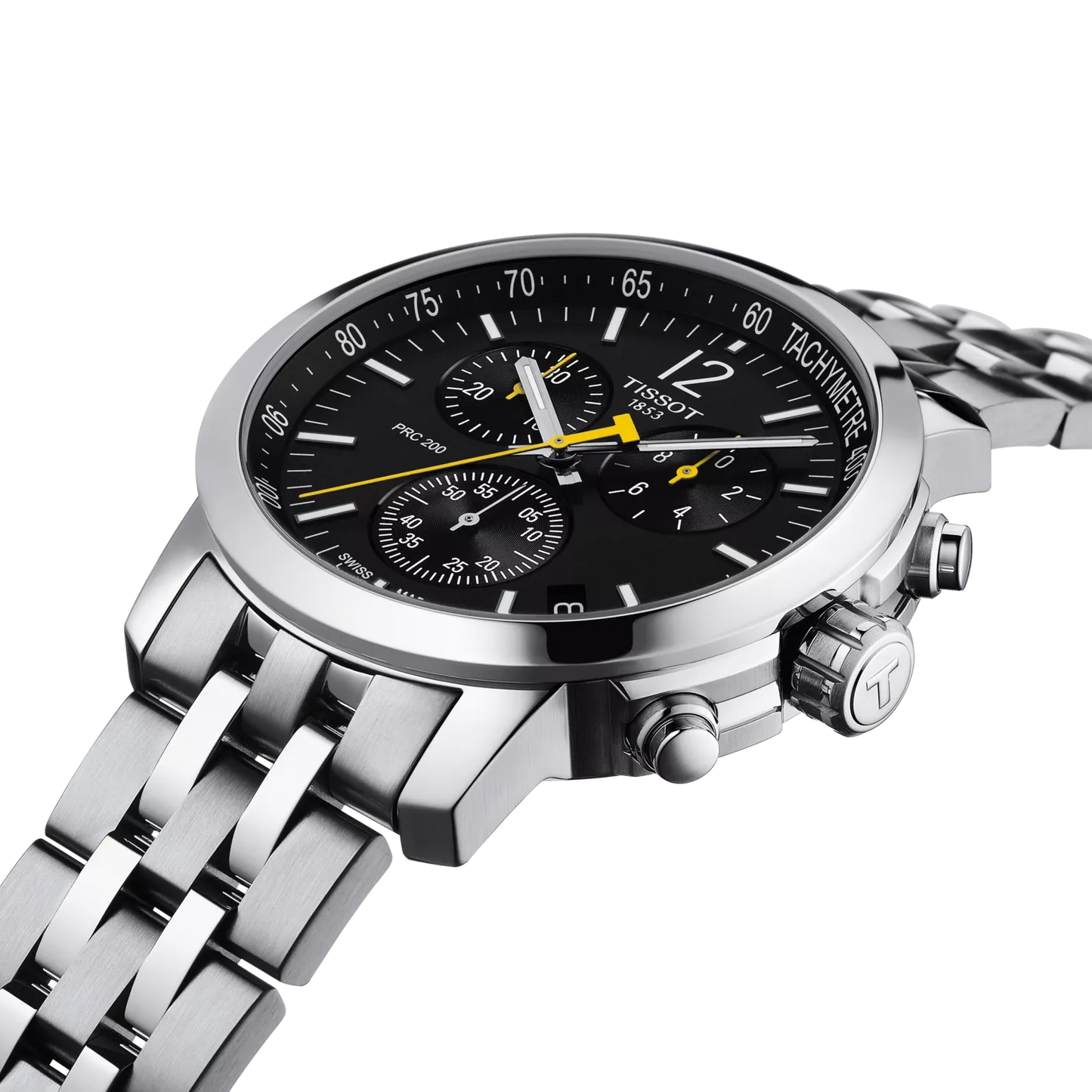 Tissot PRC 200 Chronograph Quartz Swiss Made Black Dial 43mm T114.417.11.057.00 orologio acciaio uomo