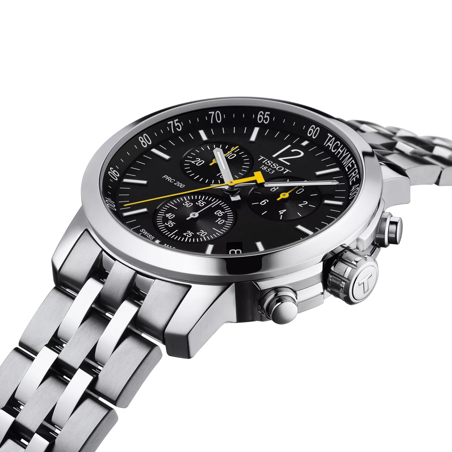Tissot PRC 200 Chronograph Quartz Swiss Made Black Dial 43mm T114.417.11.057.00 orologio acciaio uomo