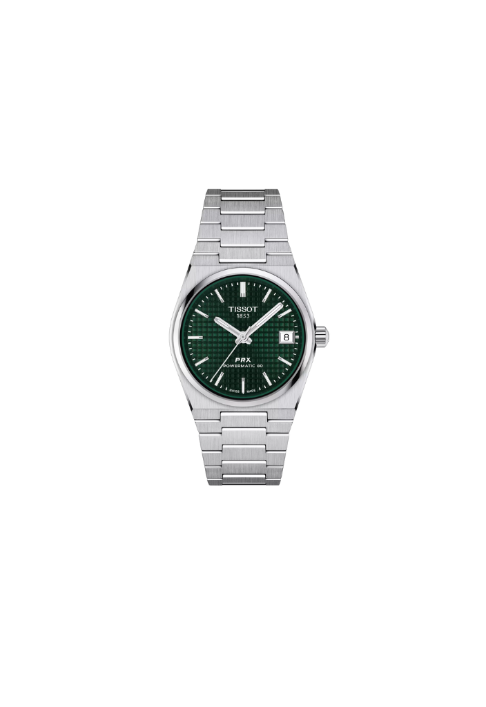Tissot PRX 35mm automatico Swiss Made acciaio quadrante verde Ref. T137.207.11.091.00 orologio elegante con bracciale integrato