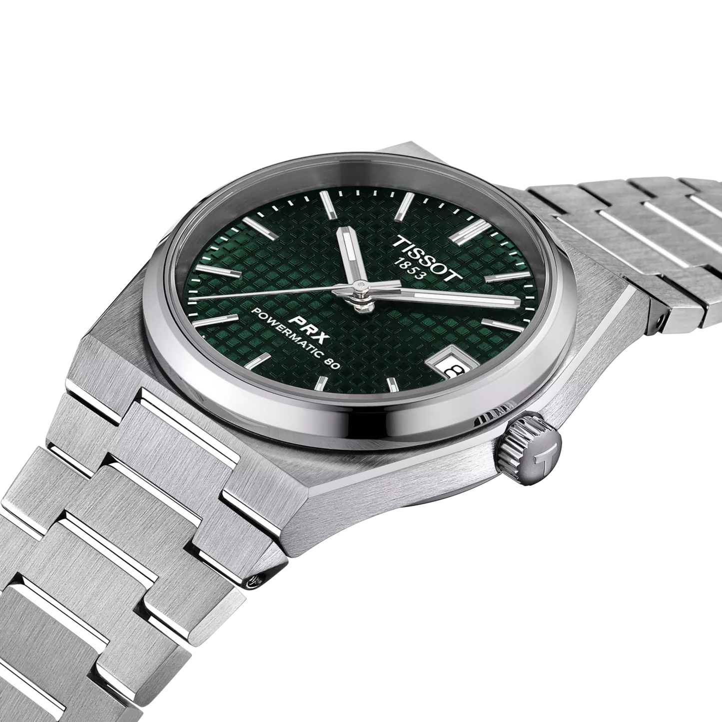 Tissot PRX 35mm automatico Swiss Made acciaio quadrante verde Ref. T137.207.11.091.00 orologio elegante con bracciale integrato