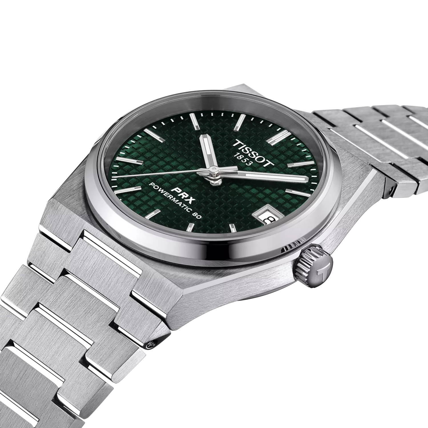 Tissot PRX 35mm automatico Swiss Made acciaio quadrante verde Ref. T137.207.11.091.00 orologio elegante con bracciale integrato