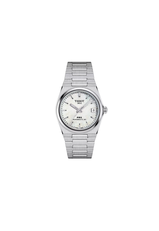 Tissot PRX 35mm automatico Swiss Made acciaio quadrante bianco Ref. T137.207.11.111.00 orologio elegante con bracciale integrato