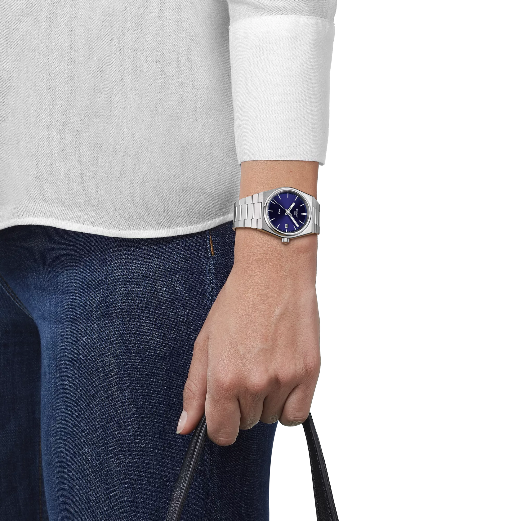 Tissot PRX 35mm quarzo Swiss Made acciaio quadrante blu Ref. T137.210.11.041.00 orologio elegante con bracciale integrato