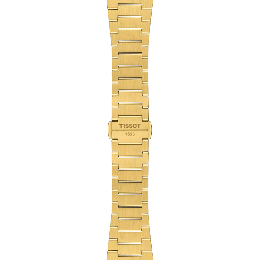 Tissot PRX 35mm quarzo Swiss Made oro quadrante champagne T137.210.33.021.00 bracciale acciaio PVD oro