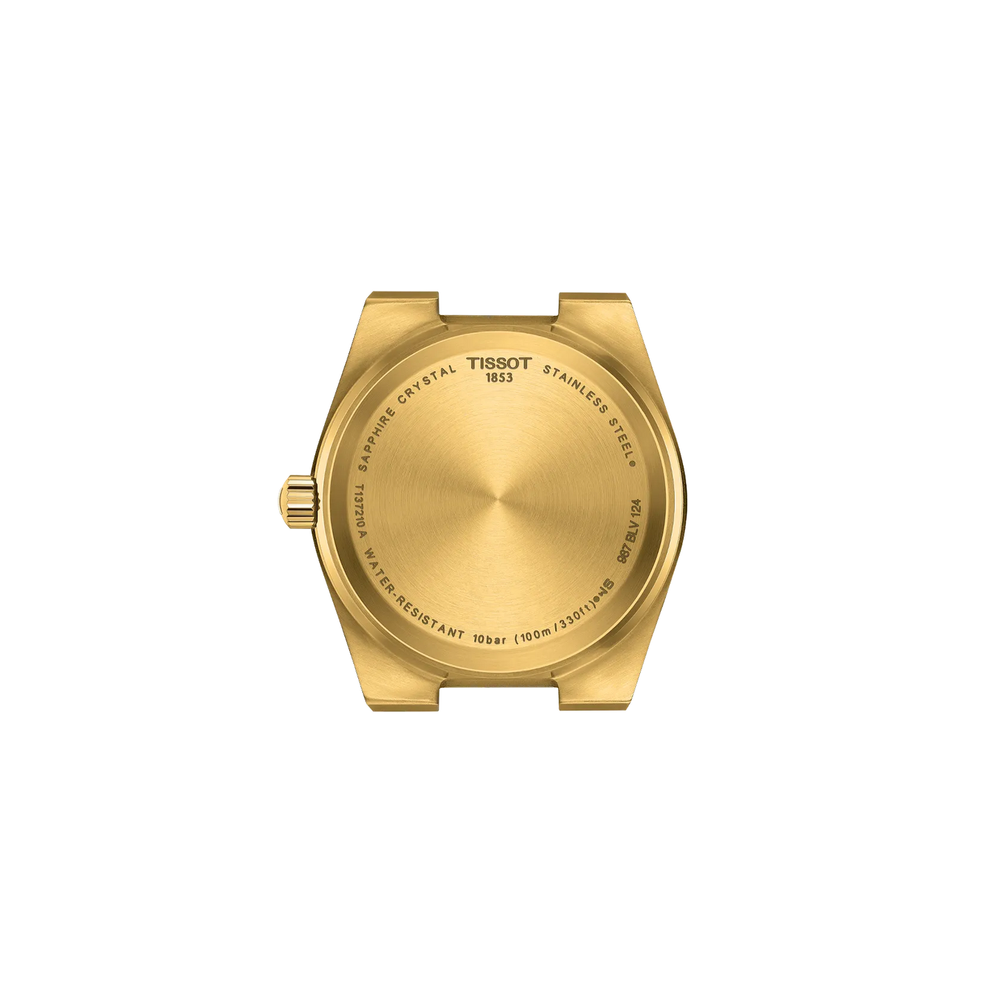 Tissot PRX 35mm quarzo Swiss Made oro quadrante champagne T137.210.33.021.00 bracciale acciaio PVD oro