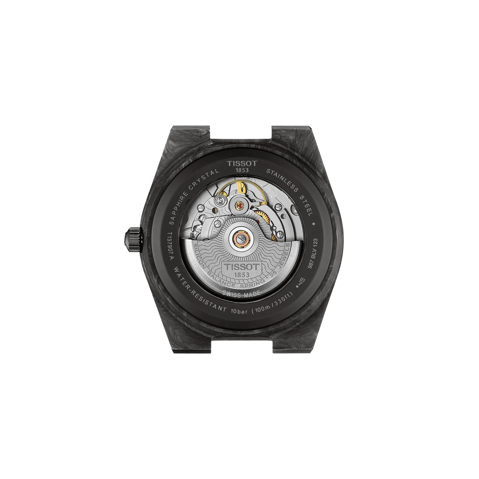 Tissot PRX Carbon Automatico 40.5 mm T137.907.97.201.00 cassa carbonio nero Swiss Made 80 ore