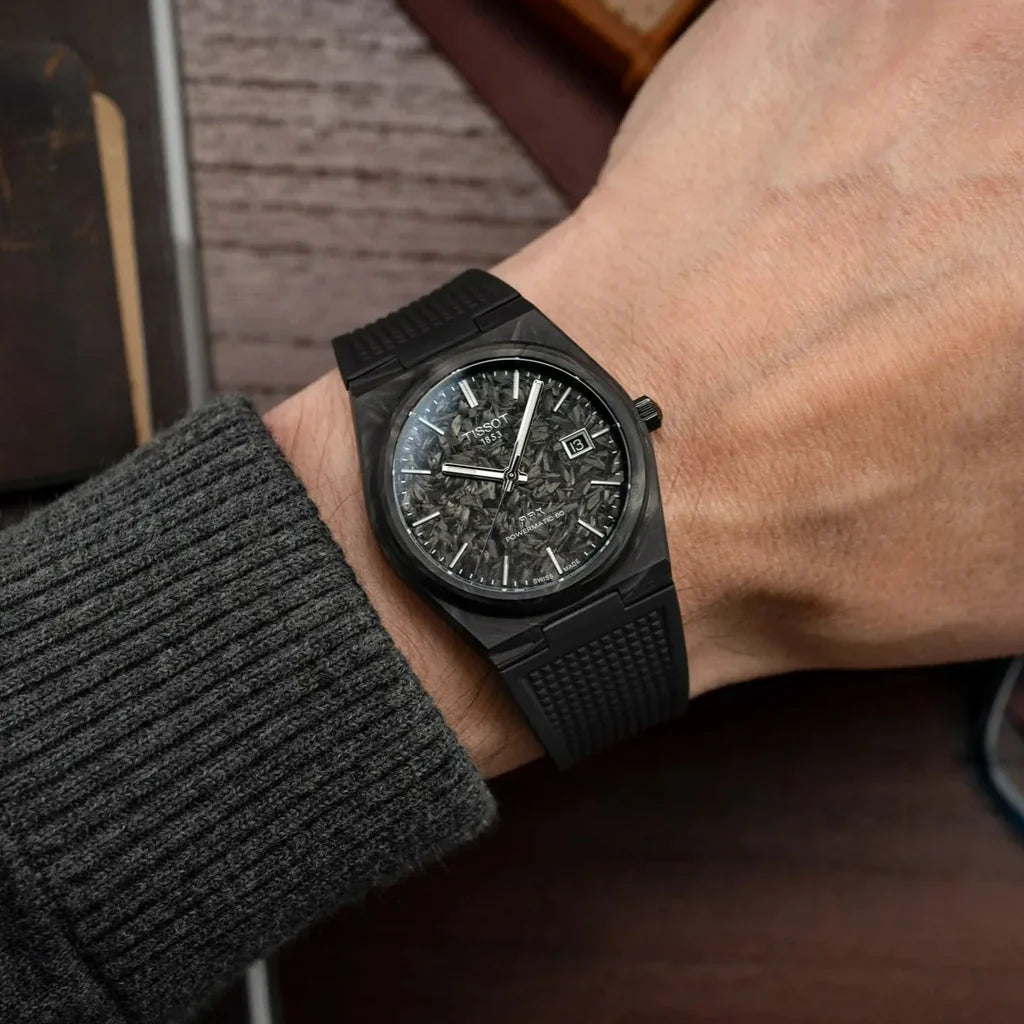 Tissot PRX Carbon Automatico 40.5 mm T137.907.97.201.00 cassa carbonio nero Swiss Made 80 ore