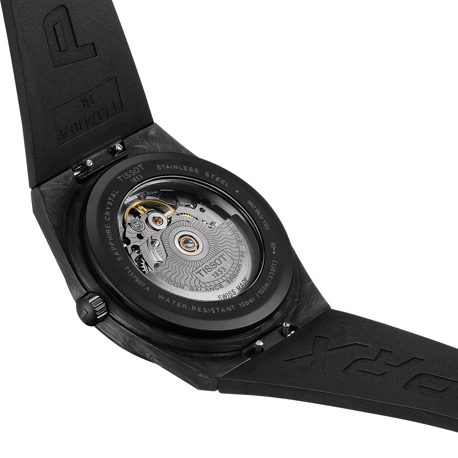 Tissot PRX Carbon Automatico 40.5 mm T137.907.97.201.00 cassa carbonio nero Swiss Made 80 ore
