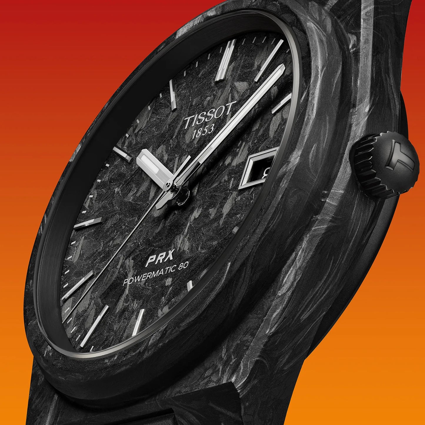 Tissot PRX Carbon Automatico 40.5 mm T137.907.97.201.00 cassa carbonio nero Swiss Made 80 ore
