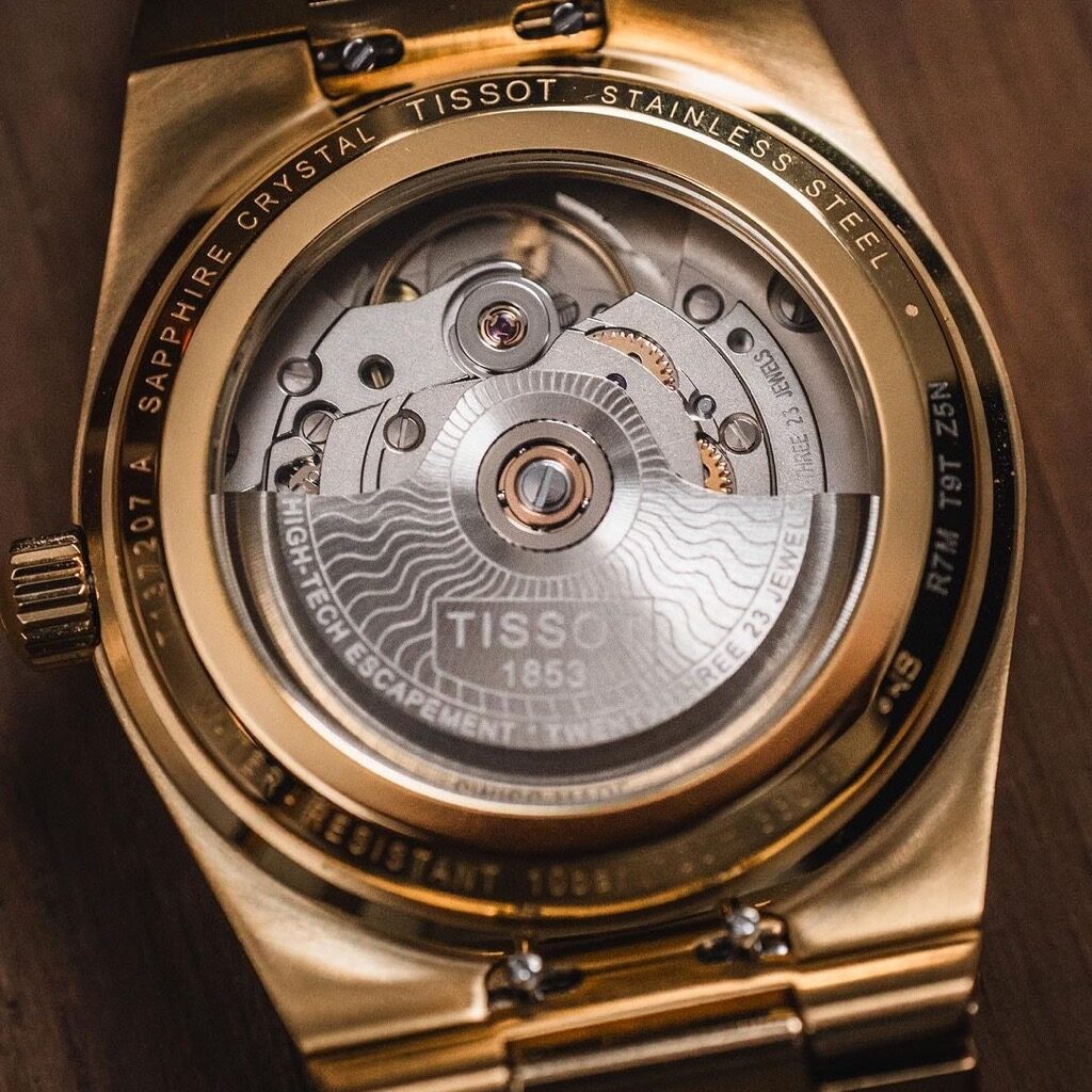 Tissot PRX Powermatic 80 automatico oro 35mm quadrante champagne T137.207.33.021.00