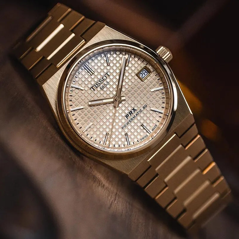 Tissot PRX Powermatic 80 automatico oro 35mm quadrante champagne T137.207.33.021.00