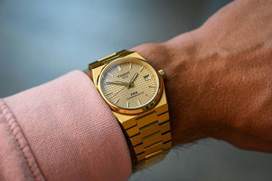 Tissot PRX Powermatic 80 automatico oro 35mm quadrante champagne T137.207.33.021.00