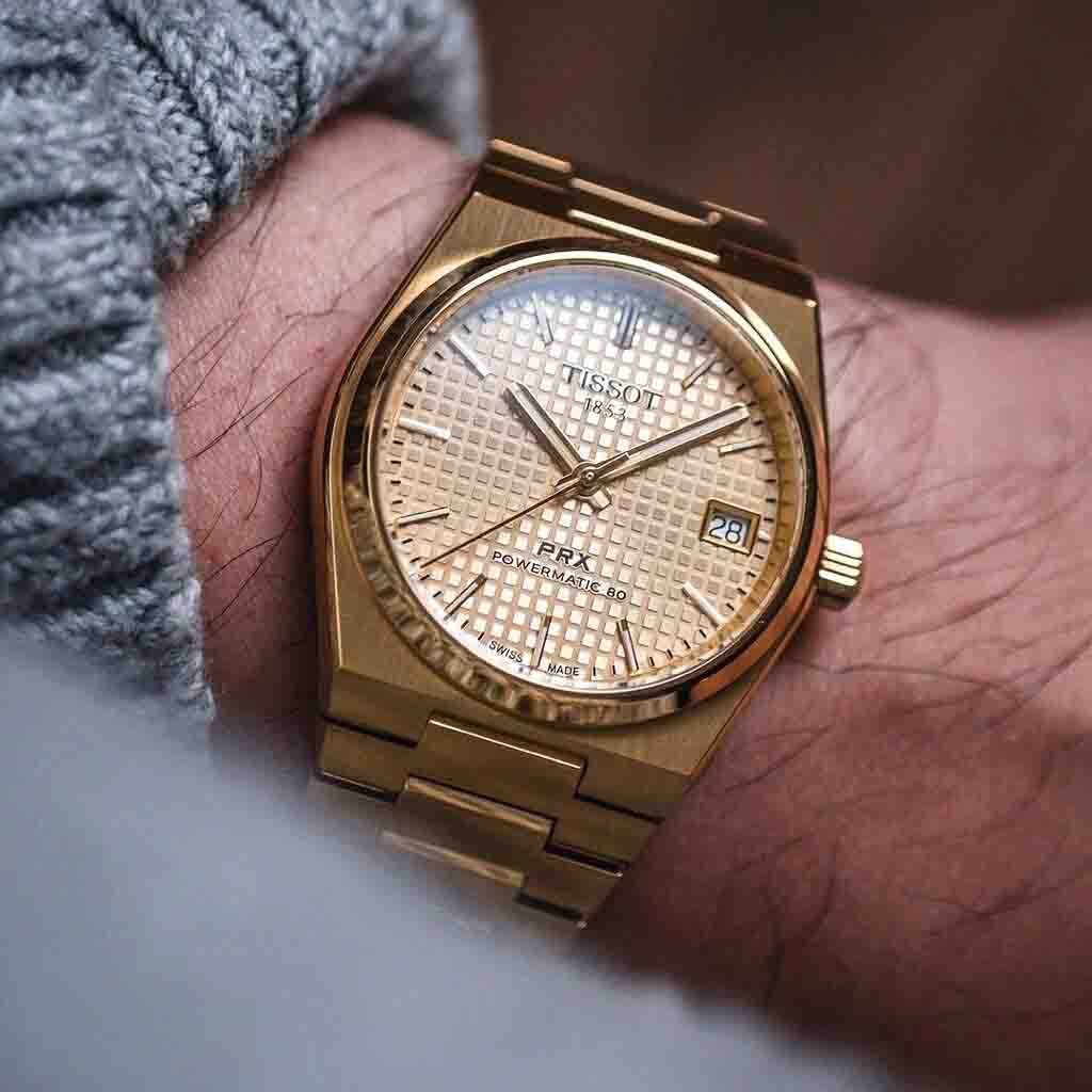 Tissot PRX Powermatic 80 automatico oro 40mm quadrante champagne T137.407.33.021.00