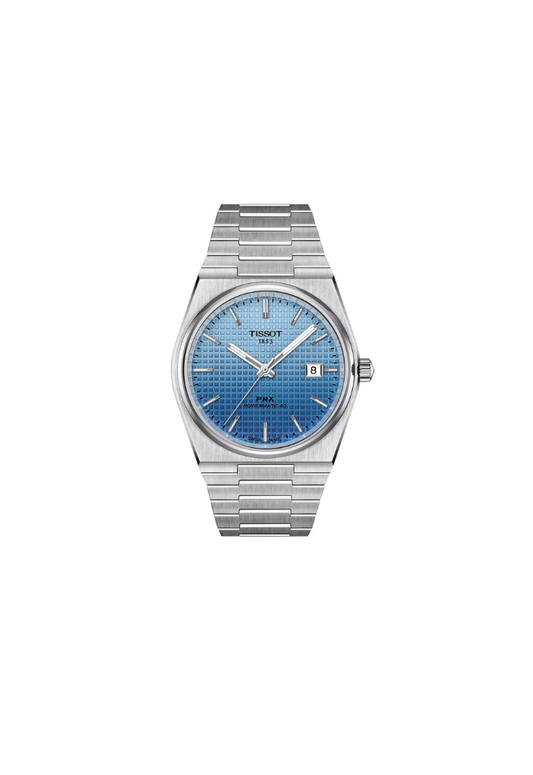 Tissot PRX Automatico Swiss Made quadrante blu 40mm T137.407.11.351.01 con cassa acciaio, vetro zaffiro, fondello a vista e movimento Powermatic 80

