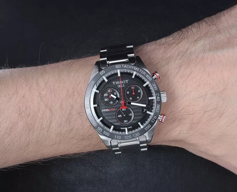 Tissot PR 100 Chronograph T100.417.11.051.01 orologio quarzo Swiss Made acciaio nero 41 mm