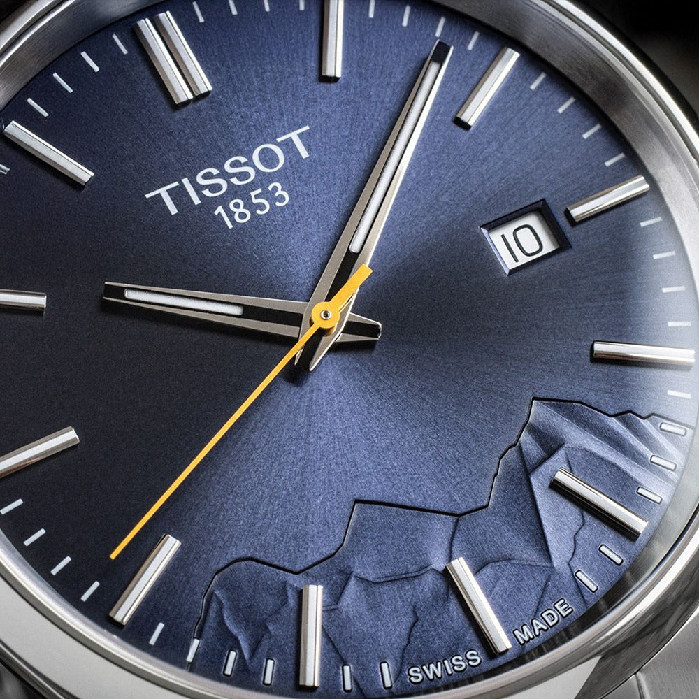 Tissot PR 100 Jungfraubahn Quarzo Swiss Made Blu 40mm T150.410.11.041.02 con cassa in acciaio 316L, vetro zaffiro e fondello inciso speciale