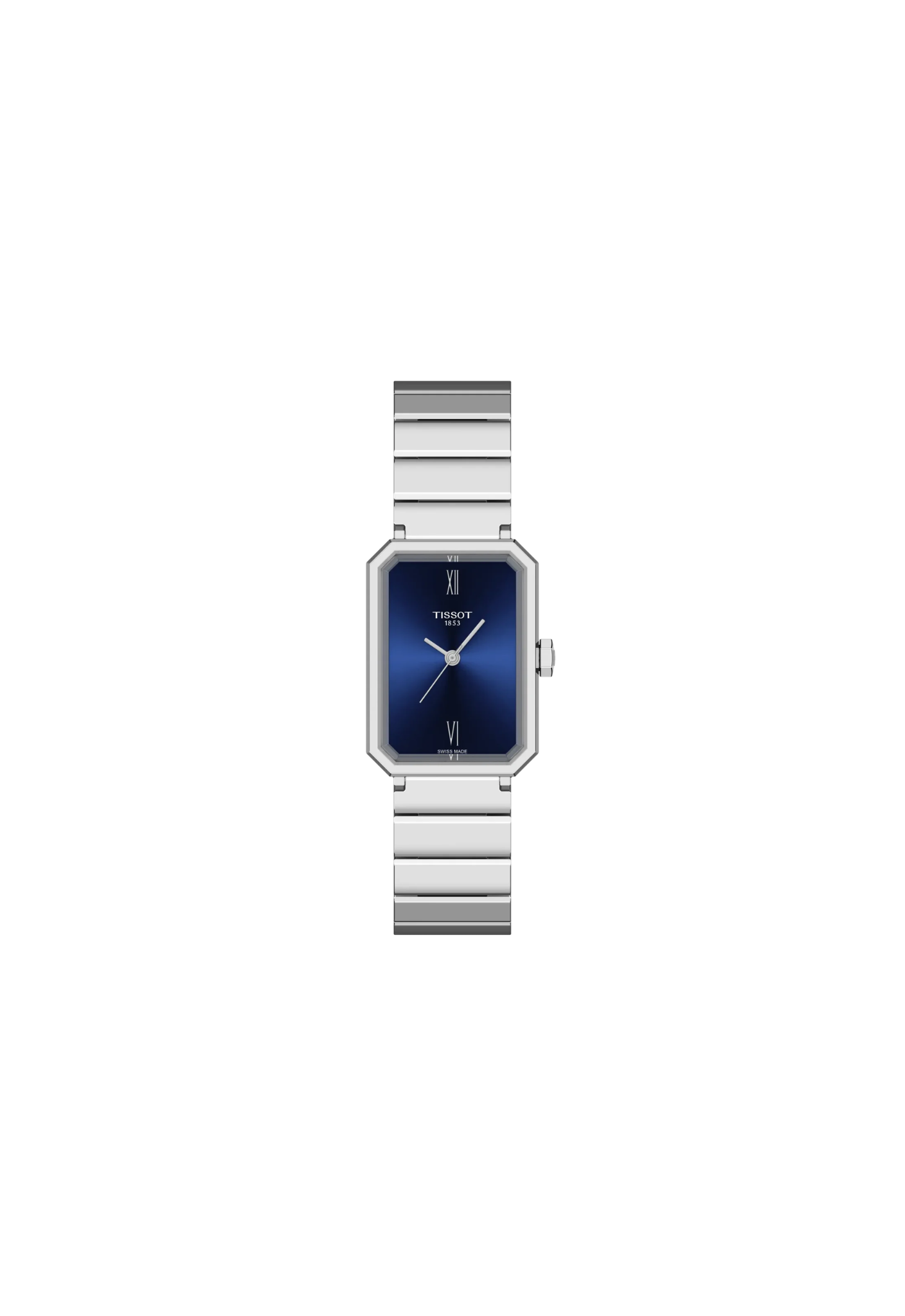 Tissot SRV 30mm quarzo Swiss Made blu rettangolare acciaio T160.110.11.043.00