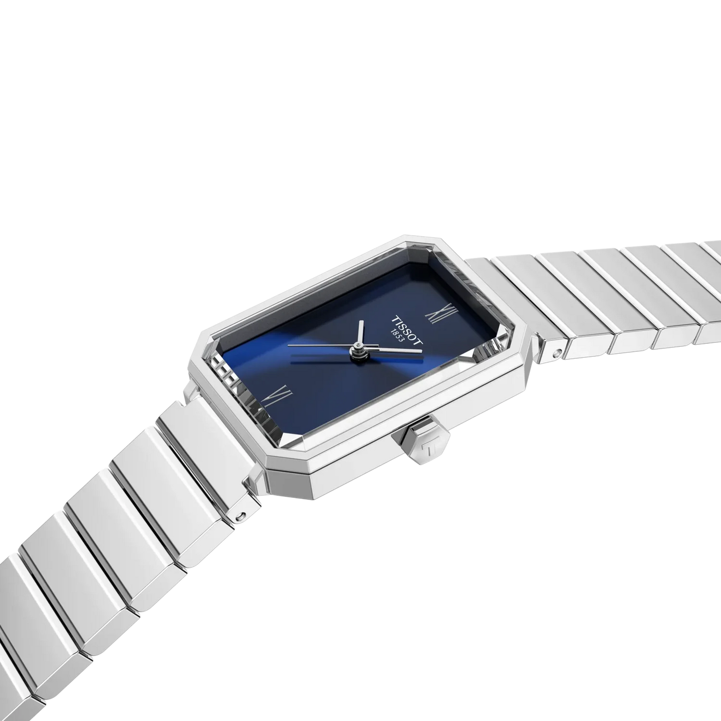 Tissot SRV 30mm quarzo Swiss Made blu rettangolare acciaio T160.110.11.043.00
