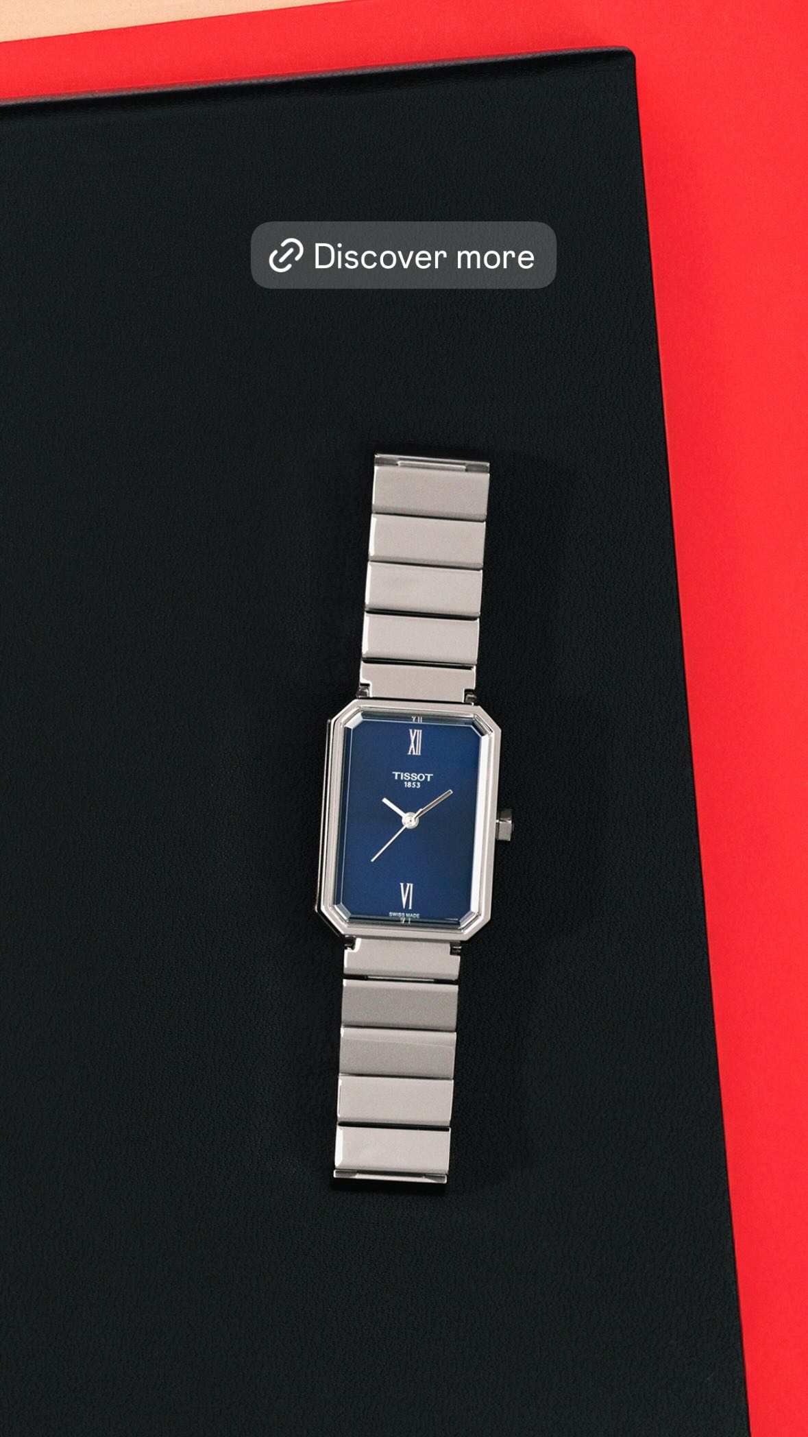 Tissot SRV 30mm quarzo Swiss Made blu rettangolare acciaio T160.110.11.043.00