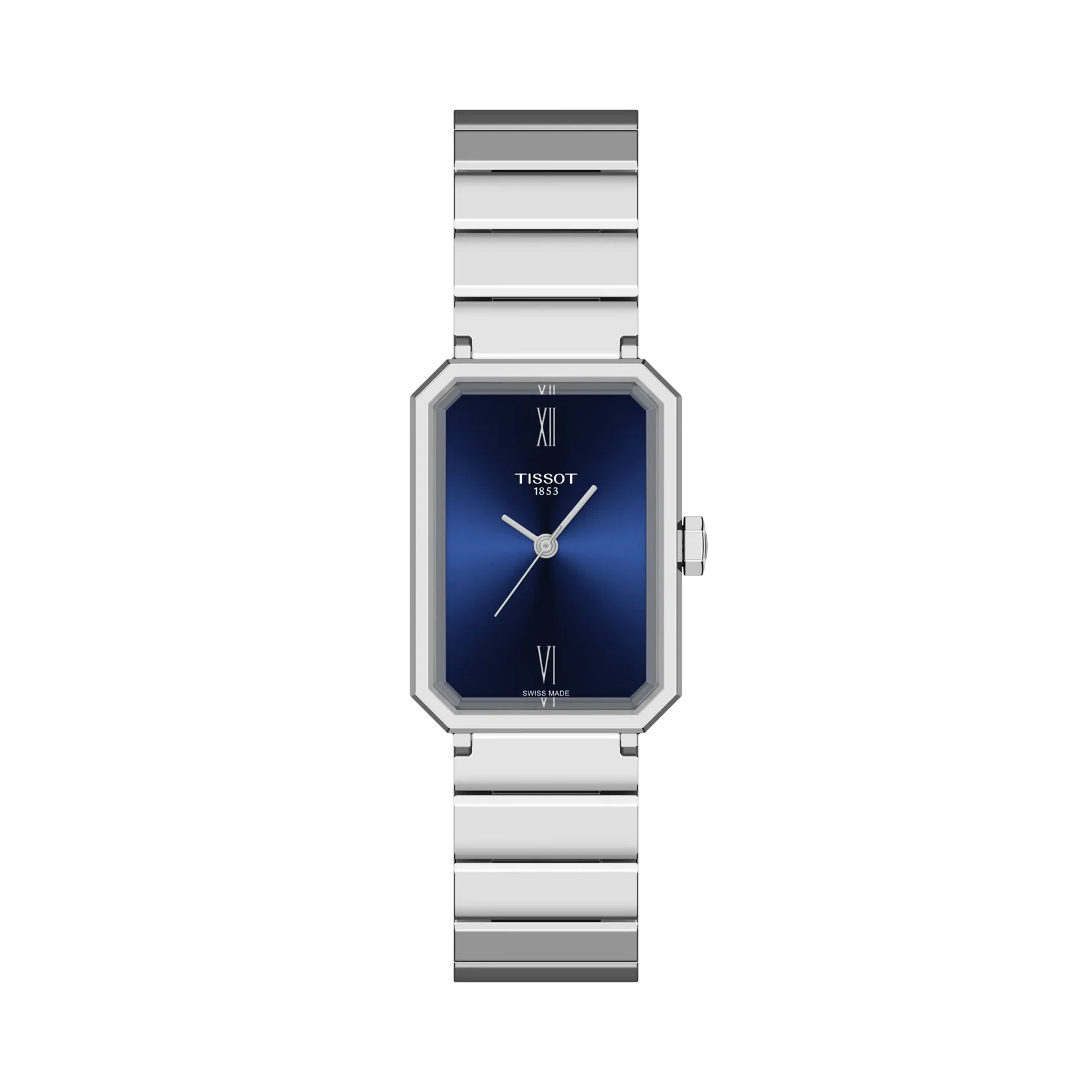 Tissot SRV 30mm quarzo Swiss Made blu rettangolare acciaio T160.110.11.043.00