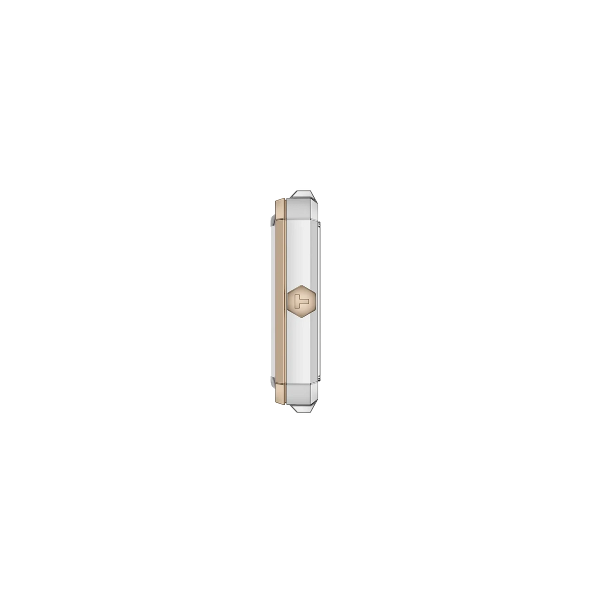 Tissot SRV T160.110.21.113.00 donna 30 mm stile Tank con quadrante in madreperla bianca, cassa rettangolare e bracciale in acciaio.