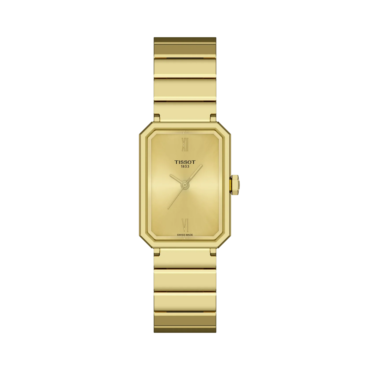 Tissot SRV quarzo Swiss Made oro champagne 30mm rettangolare T160.110.33.023.00