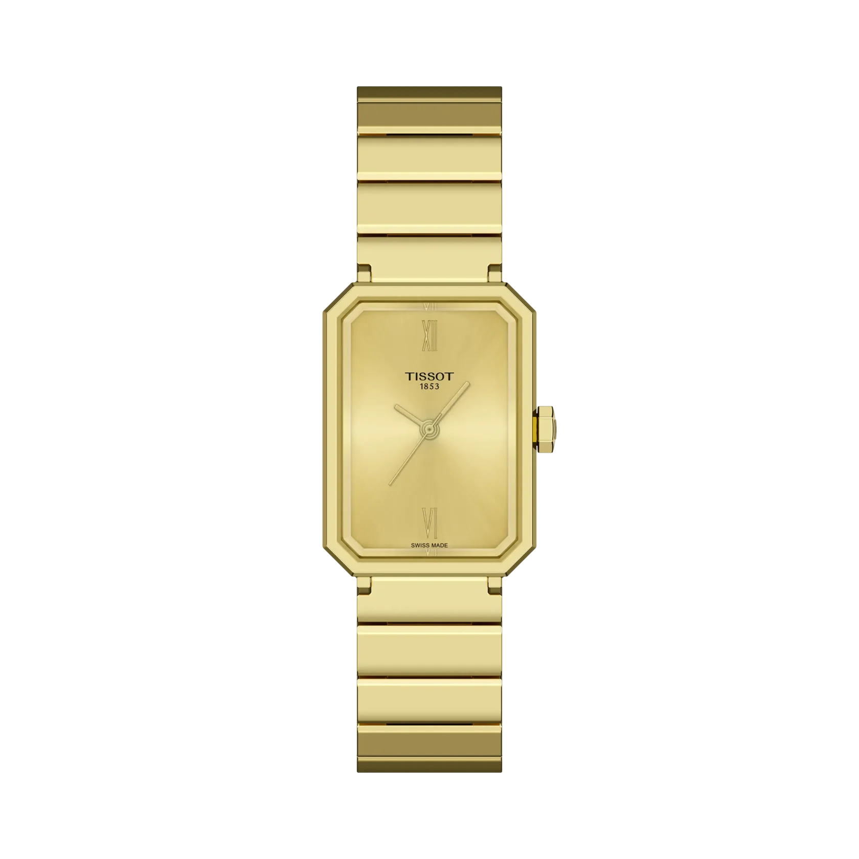 Tissot SRV quarzo Swiss Made oro champagne 30mm rettangolare T160.110.33.023.00