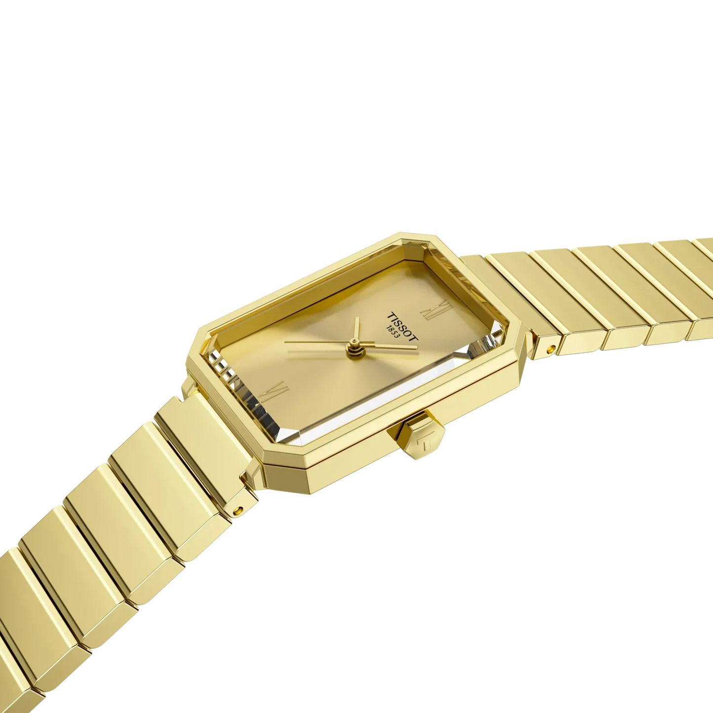 Tissot SRV quarzo Swiss Made oro champagne 30mm rettangolare T160.110.33.023.00