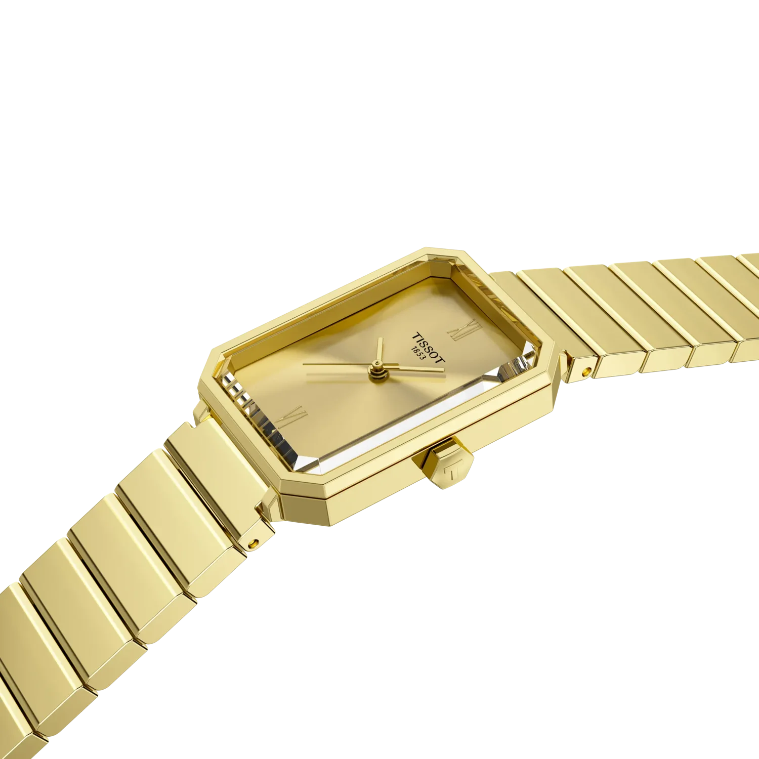 Tissot SRV quarzo Swiss Made oro champagne 30mm rettangolare T160.110.33.023.00